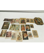 Vintage lot of 20 small religious pictures and cut outs paper craft supply  - $19.75