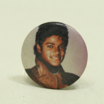 MICHAEL JACKSON Young Leather Jacket Pin Button 1.25&quot; Vintage Badge Pinback - £6.11 GBP