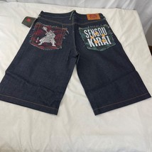 NEW Mens *RMC* Red Monkey Company Hip Hop Baggy Jean Shorts Japanese Art - £39.27 GBP