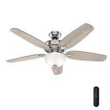 Channing 54&quot; LED Indoor Easy Install Brushed Nickel Ceiling Fan, Remote - £118.69 GBP