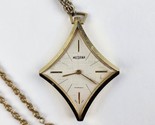Vintage Medana diamond shape Pendant Necklace Watch Swiss Made Wind-Up R... - $79.19