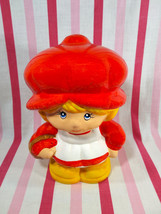 Sweet Vintage Strawberry Shortcake Ceramic Coin Bank w/ Stopper by UOGC Taiwan - £12.44 GBP