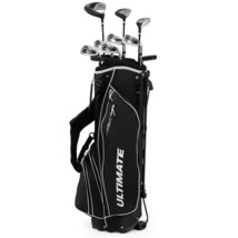 10 PCS Men&#39;s Complete Golf Clubs Package Set Alloy Driver for Beginners Black - £282.55 GBP