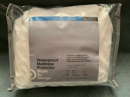 Made By Design™-Waterproof Fitted Mattress Protector -White Twin Deep Pocket New - £7.81 GBP