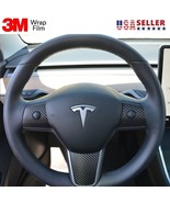 Tesla Model 3 /  Model Y Steering Wheel 3M 1080 Sticker Decal Wrap Overlay - £14.84 GBP