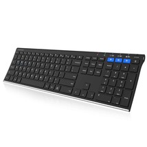 Hb192 Universal Bluetooth Keyboard Multi-Device Stainless Steel Full Size Wirele - £50.35 GBP