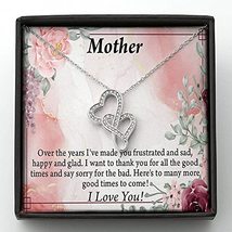 Express Your Love Gifts to Mother More Good Times Double Hearts Necklace Message - £52.06 GBP