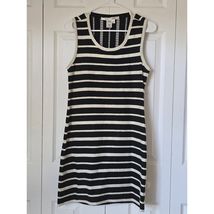 Max Studio Black White Striped Braided Cotton Shift Dress XS 3903M55 - $14.85