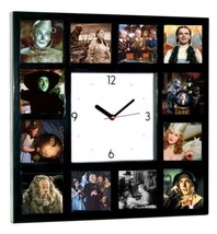 Wizard of Oz Square Clock with 12 pictures Dorothy Wicked Witch Scarecrow Glinda - £25.53 GBP