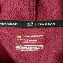 Tek Gear Men’s Red Cotton Blend Fleece Drawstring Pullover Hoodie Sweatshirt L image 3
