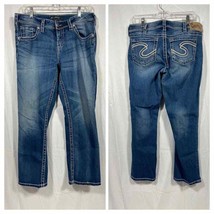 Silver Jeans Natsuki Capri Women’s Size W31 Stretch Stone Wash Blue Denim - £11.94 GBP