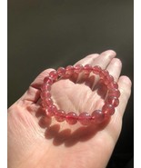 Natural Strawberry Quartz Bead Beads Pink Crystal Stretchy Bracelet Bead... - $214.92 MXN