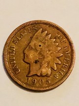 1905 Indian Head Cent Rare In Fine Condition No Mint Mark - £10.48 GBP