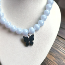 Bohemian Bracelet - &quot;Butterfly Effect&quot; - Black Ebony White Pearl Necklace. Beach - £40.85 GBP