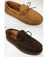 Club Room Men&#39;s Moccasin Slipper Suede Leather Warm Fur Lined Sizes: S, ... - £15.07 GBP+