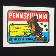 Pennsylvania Travel Label Decal Luggage Car Stickers w/Sleeve 3&quot; x 4 1/2&quot; - $17.26 CAD