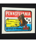 Pennsylvania Travel Label Decal Luggage Car Stickers w/Sleeve 3&quot; x 4 1/2&quot; - $17.26 CAD