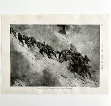 Conquering The Alps WW1 Print 1917 Drawing Up Battery In A Storm SmDwC6 - £23.53 GBP