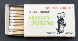 Akasaka Misono Steak House Tokyo Japan Restaurant Matchbook Matchbox Penguin - £9.63 GBP