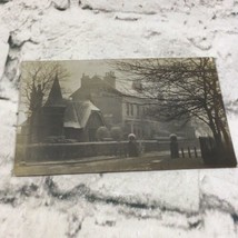 Vintage Real Picture Postcard Black And White Photo Church Creepy Dark RPPC - £15.47 GBP