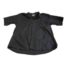 Plus Size First Tactical Button Up Solid Black Shirt Mens 2XL XXL Gun Sh... - £10.98 GBP