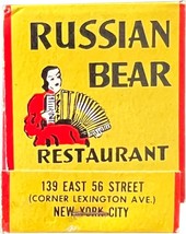 Russian Bear Restaurant, New York City, Match Book Matches Matchbook - £9.58 GBP