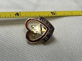 Loyal Order Of Moose Lodge L.O.O.M brooch pin badge heart 25 year member - £15.94 GBP