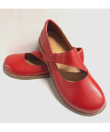 MIZ MOOZ WOMEN&#39;S MARY JANE LEATHER  SHOES RED  37EU / 7US  # K-24 - $97.02