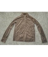 Womens Jacket NY Laundry NYL Brown Velour Zip Up High Collar Coat-size S - $29.70