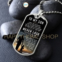 Father and Son Dog Tag Birthday Gift for Son Love Dad You Will Never Lose -D364 - £24.92 GBP+