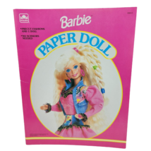 VINTAGE 1992 BARBIE PAPER DOLL MATTEL BOOK NEVER USED GOLDEN PRECUT FASH... - $23.75