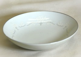 Noritake Whitebrook Dessert Berry Bowl White Flowers Gray Scroll Platinu... - $12.86