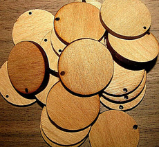60 KILN DRIED SANDED CHERRY EARRING / WOOD / TAG BLANKS 1&quot; - $11.83