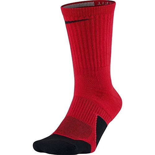 NIKE Unisex Dry Elite 1.5 Crew Basketball Socks (1 Pair), University Red/Black/B - $19.79