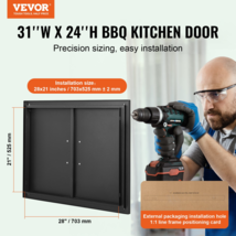 BBQ Access Door, 31x24 Inch Double Outdoor Kitchen Door, Cold Plate, Flu... - £89.37 GBP