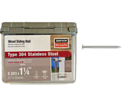 Wood Siding Nails 3D 0.083&quot; x 1-1/4&#39;&#39; Stainless Steel 1 LB Simpson Stron... - $342.73 MXN