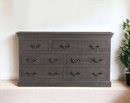 64" Gray Solid Wood Seven Drawer Double Dresser - $2,574.17 CAD