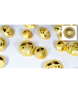 Set of Die Cast Metal Blazer Buttons CROWN-GOLD Gold Colour 3L/7S ø20mm ... - £14.08 GBP