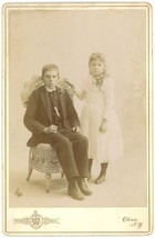 Circa 1880&#39;S Cabinet Card Adorable Image Of Brother &amp; Sister Winsor Olean, Ny - £7.41 GBP