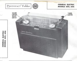 1951 Ge General Electric 605 606 Portable Tube Radio Receiver Photofact Manual - £7.77 GBP