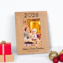 Baby&#39;s First Christmas Personalised Wooden Photo Frame Christmas Gift Fo... - £11.91 GBP