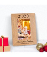 Baby&#39;s First Christmas Personalised Wooden Photo Frame Christmas Gift Fo... - $14.95