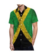 Mondxflaur Jamaica Flag Button Down Shirts for Men Short Sleeve Pocket C... - $35.65 CAD
