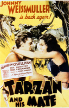 Johnny Weissmuller and Maureen O&#39;Sullivan in Tarzan and His Mate 16x20 Canvas - £55.03 GBP