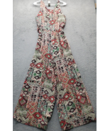 Caribbean Queen Jumpsuit Women&#39;s S Multi Geometric Wide Strap Wide Leg B... - $39.97 CAD