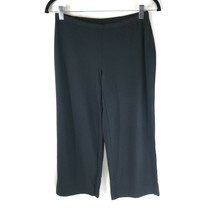 J Jill Wearever Collection Pants Full Leg Cropped Pull On Knit Stretch Black XSP - £15.00 GBP