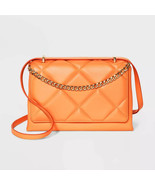 Square Woven Satchel Handbag - A New Day Coral Orange - NWT - VT9747A - £18.48 GBP