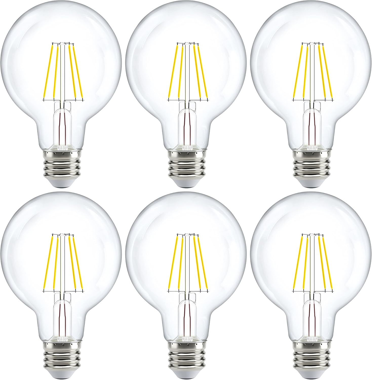 Sunco 6 Pack G25 Globe Light Bulbs Led Edison Vanity Light Bulbs, Cri90 ... - $37.92
