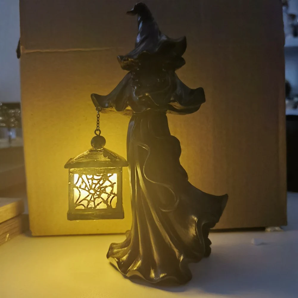 Halloween Ghost with Lantern Resin Faceless Ghost Sculpture Witch Statue... - $10.86+