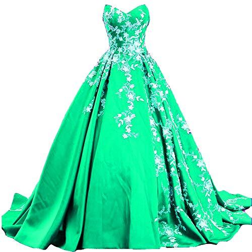 White Lace Long Ball Gown Formal Prom Evening Dresses Gothic Mint Green US 14